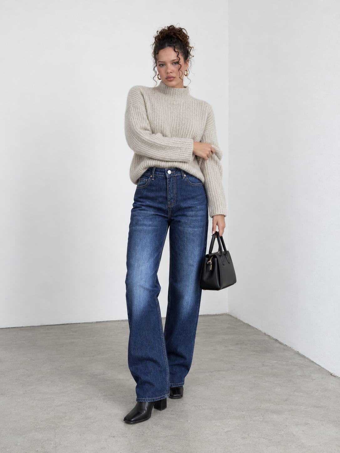 Baggy High-Waist Sapphire Fade Navy Blue Jeans Baggy CIZARO - Cizaro Jeans