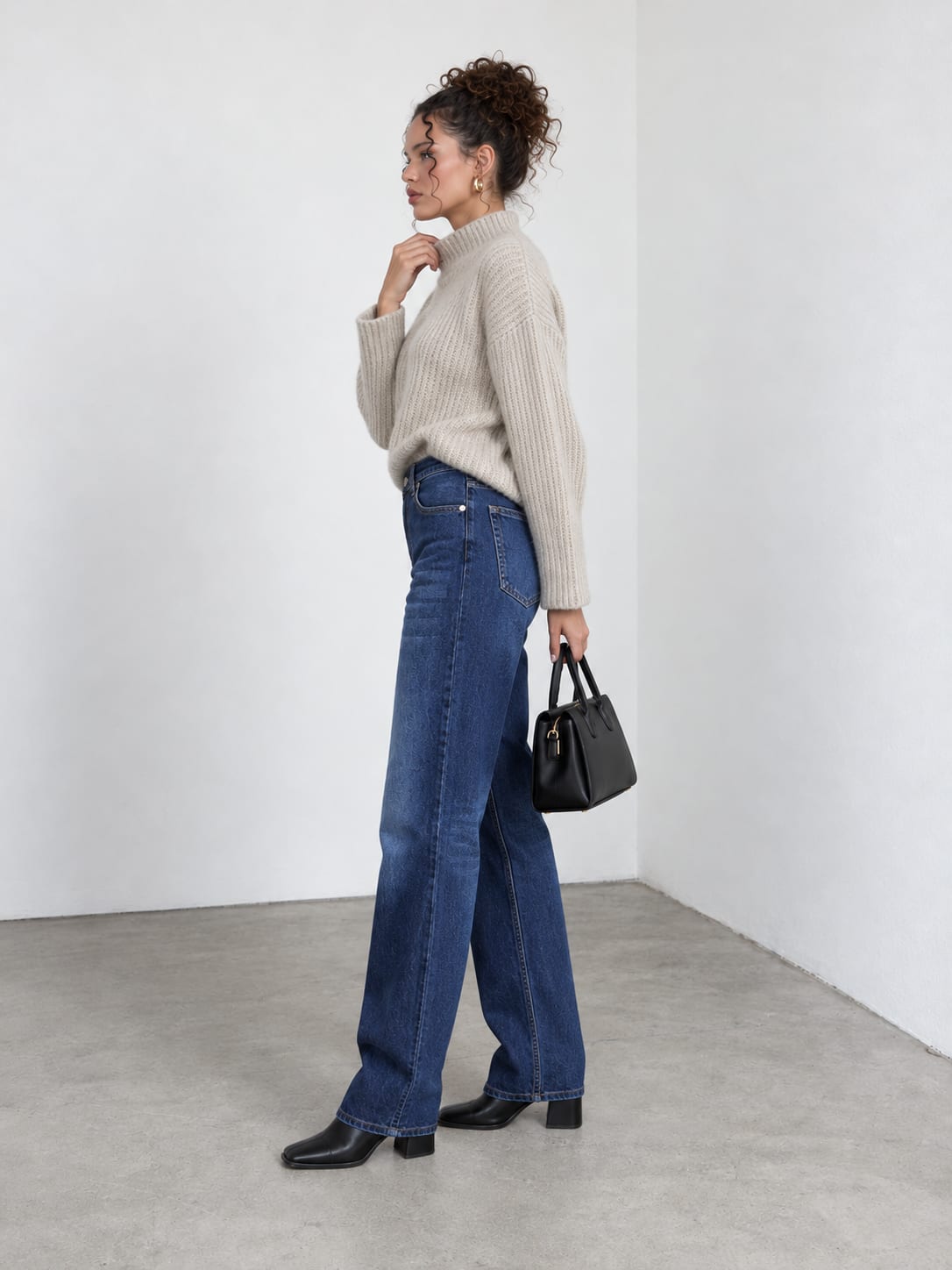Baggy High-Waist Sapphire Fade Navy Blue Jeans Baggy CIZARO - Cizaro Jeans