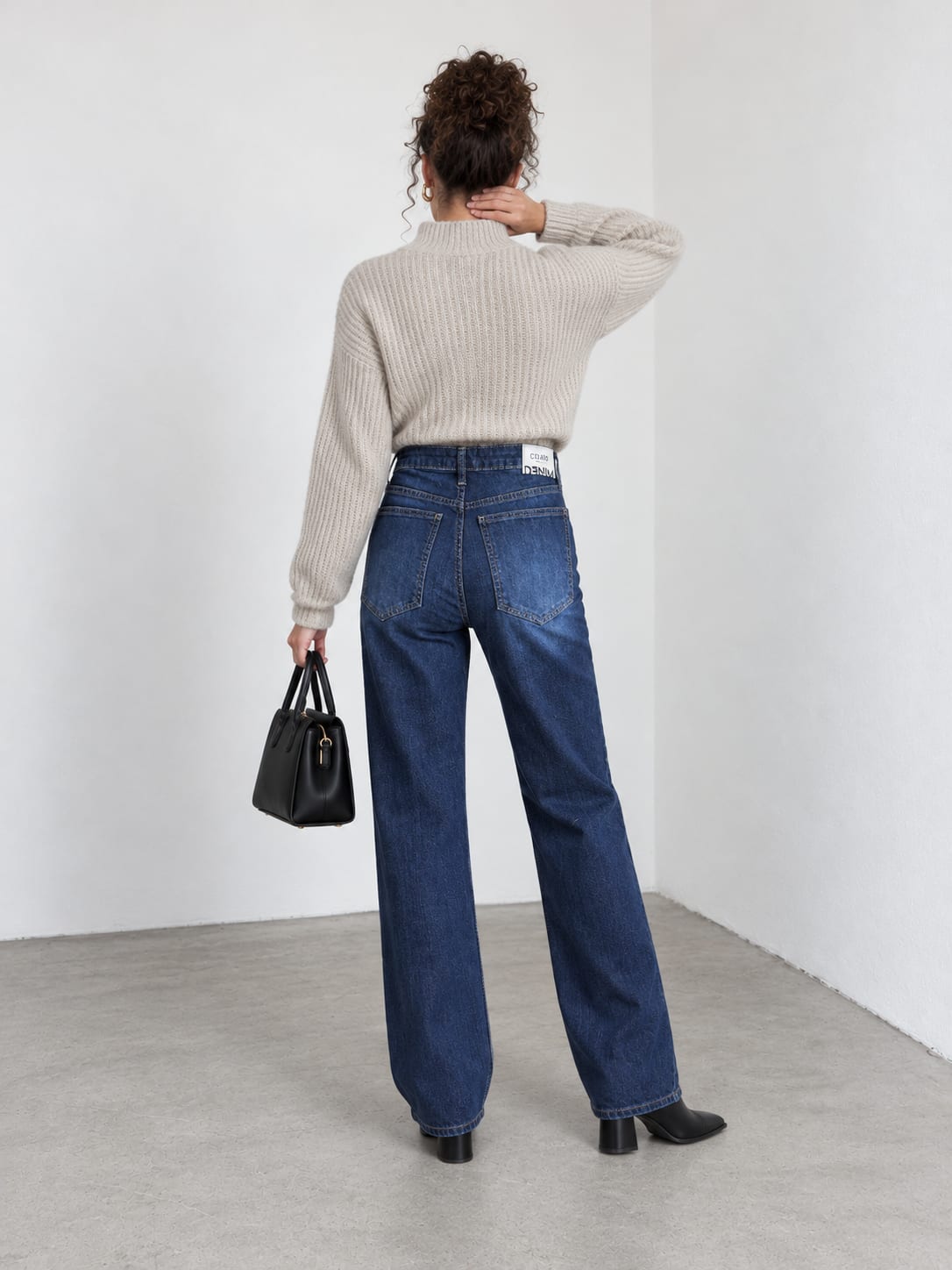 Baggy High-Waist Sapphire Fade Navy Blue Jeans Baggy CIZARO - Cizaro Jeans