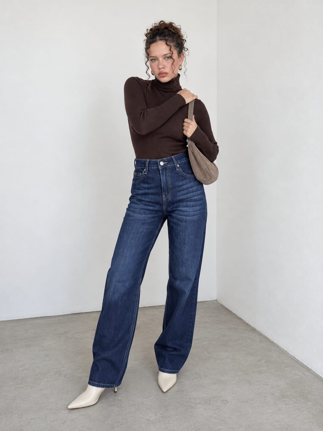 Baggy High-Waist Royal Indigo Navy Blue Jeans Baggy CIZARO - Cizaro Jeans