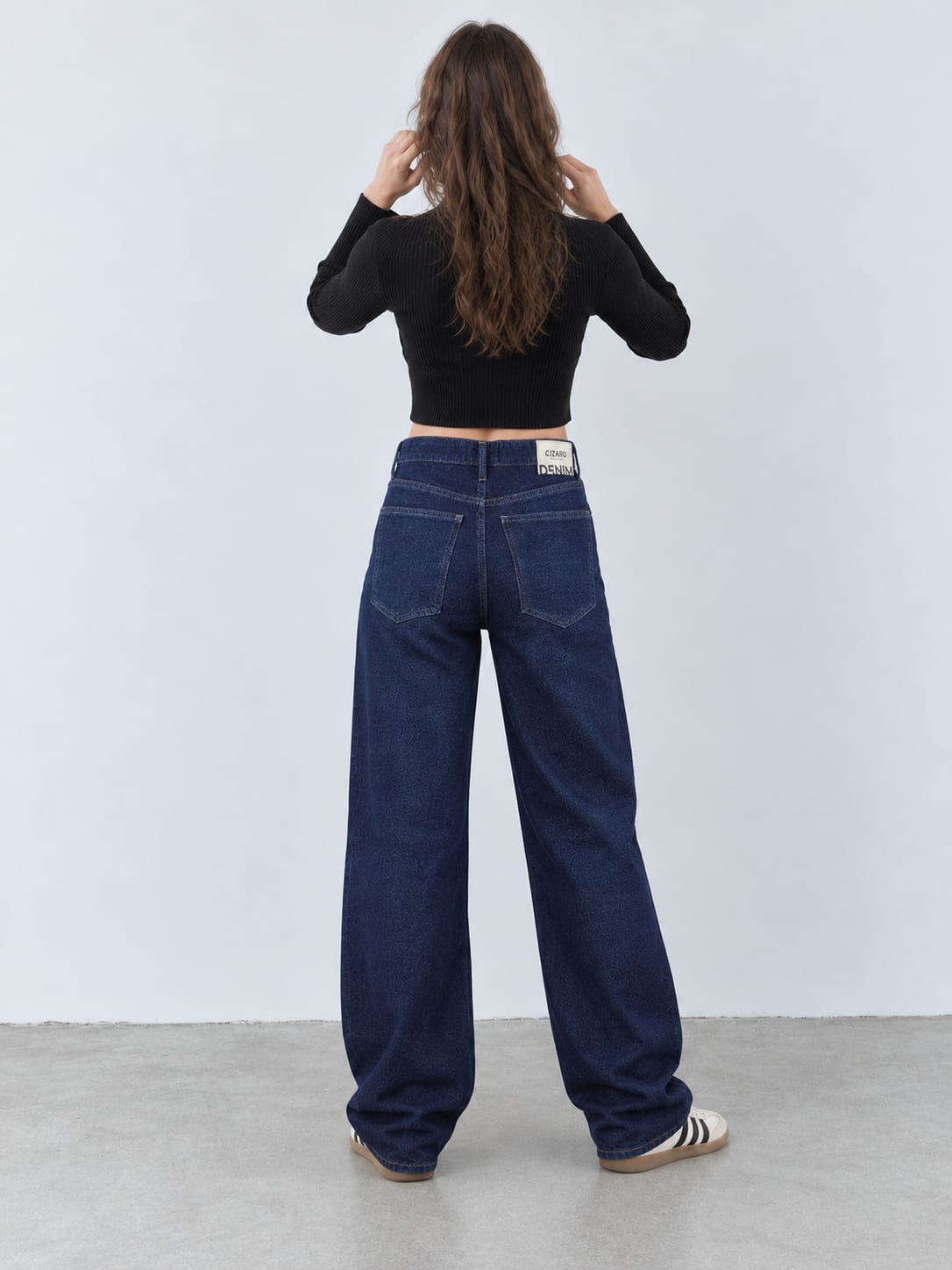 Baggy High-Waist – Deep Shadow Navy Blue Jeans Baggy CIZARO - Cizaro Jeans