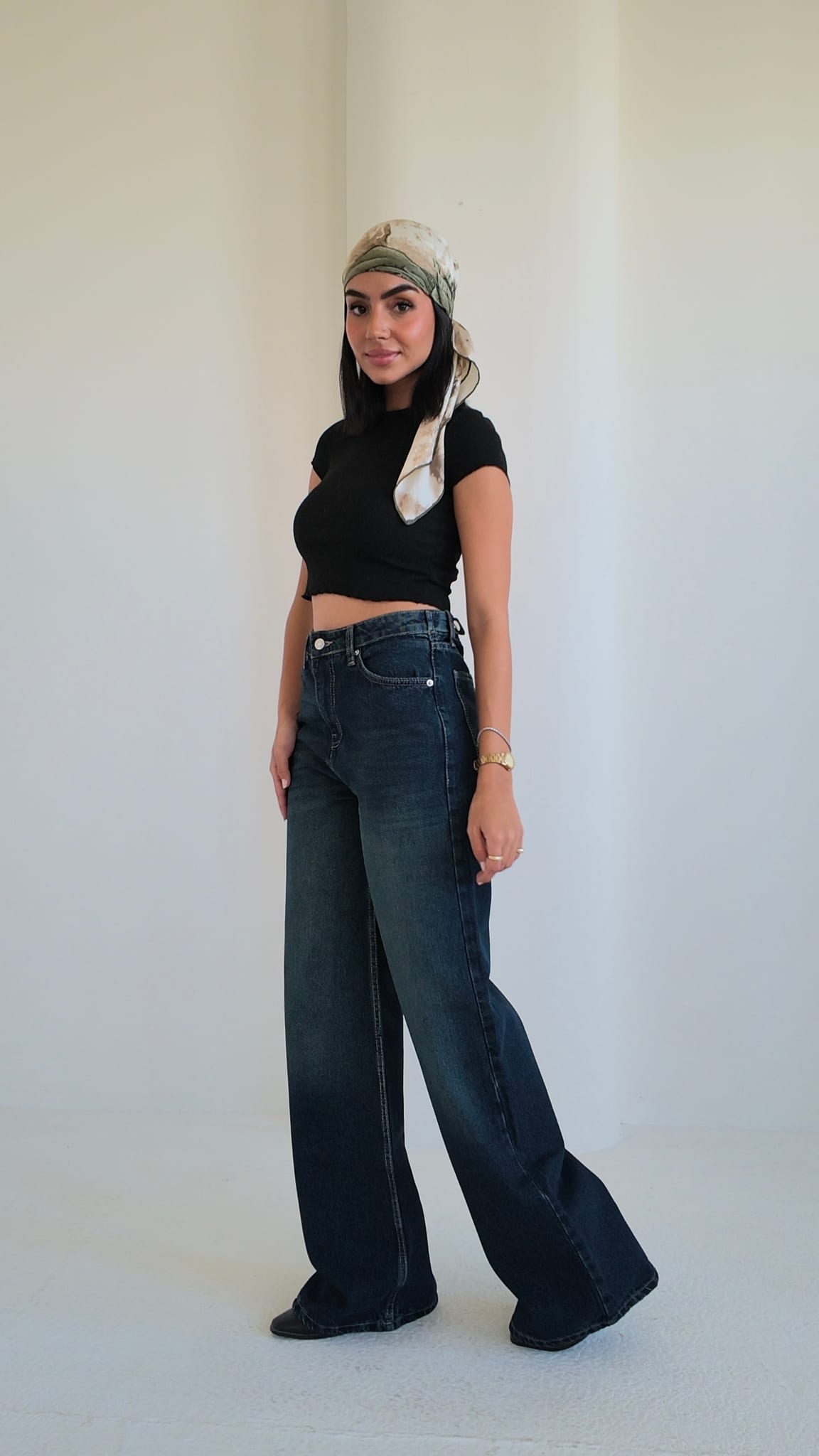 Baggy – High Waist Flex Waist Deep Vintage Green Jeans