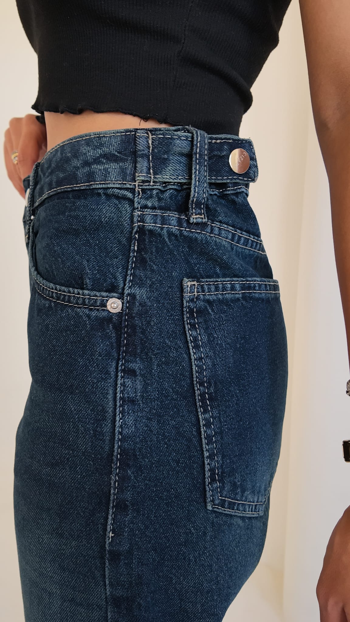 Baggy – High Waist Flex Waist Deep Vintage Green Jeans