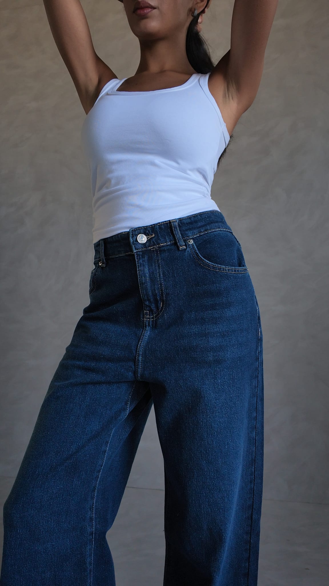 Baggy High Waist – Midnight Ocean Blue Jeans Baggy CIZARO - Cizaro Jeans