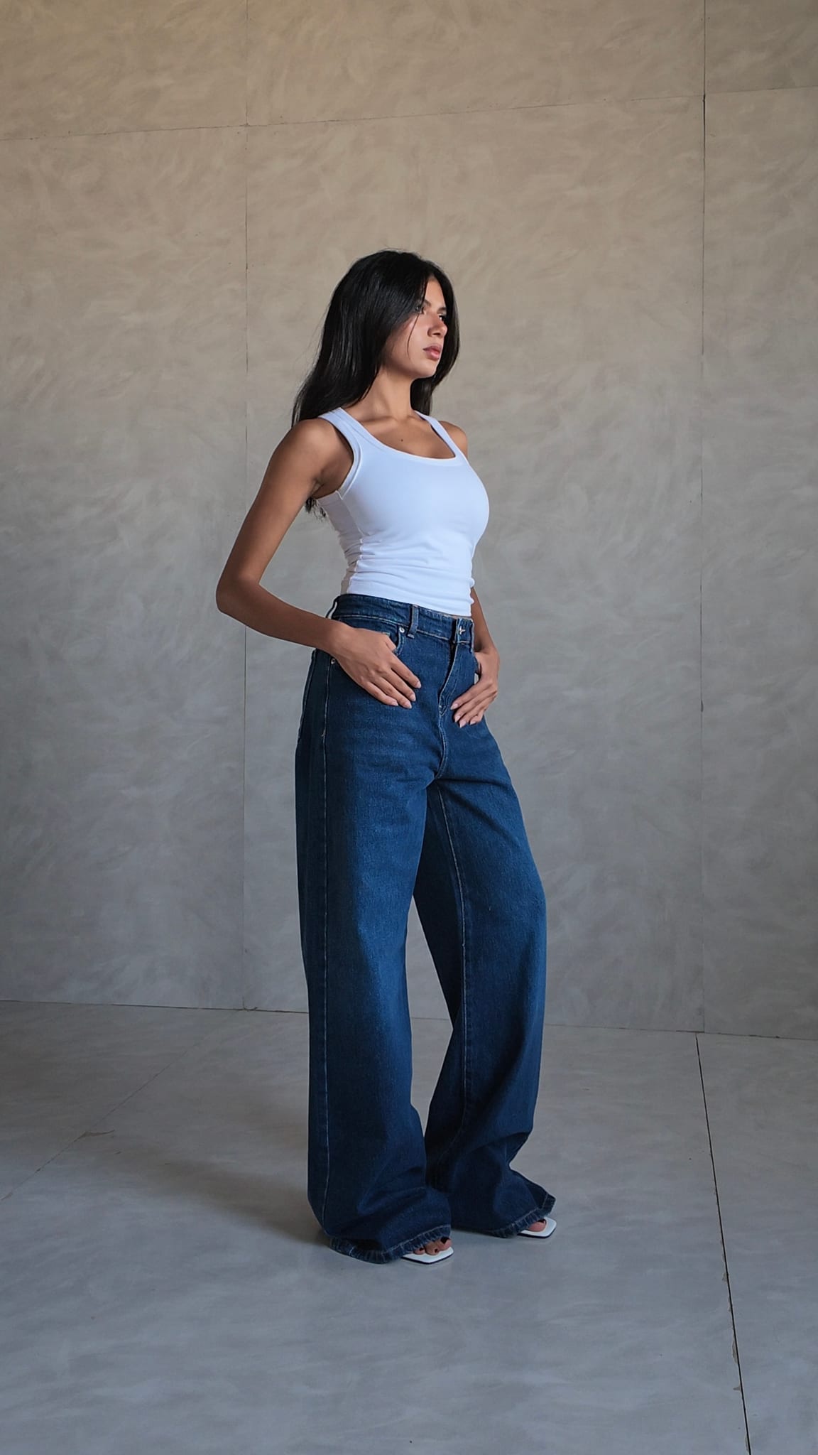 Baggy High Waist – Midnight Ocean Blue Jeans Baggy CIZARO - Cizaro Jeans