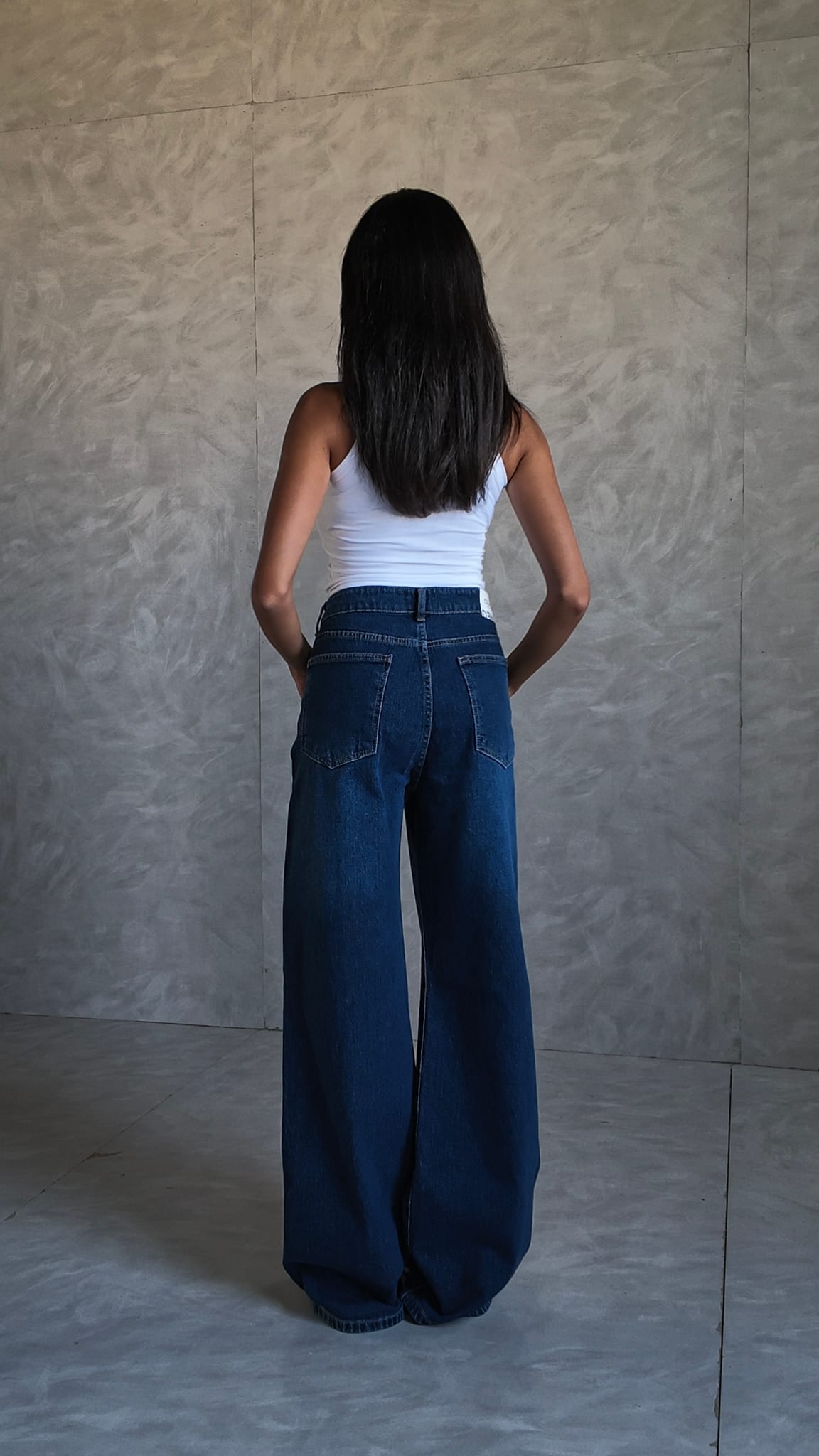 Baggy High Waist – Midnight Ocean Blue Jeans Baggy CIZARO - Cizaro Jeans