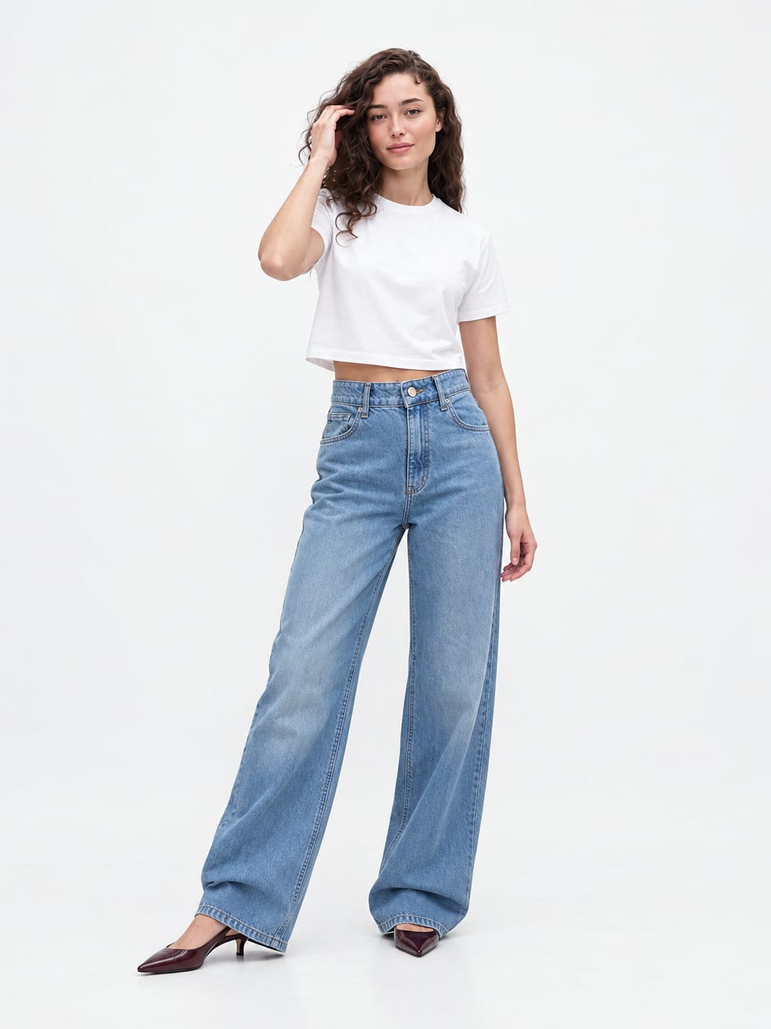 Baggy High waist Washed Blue jeans