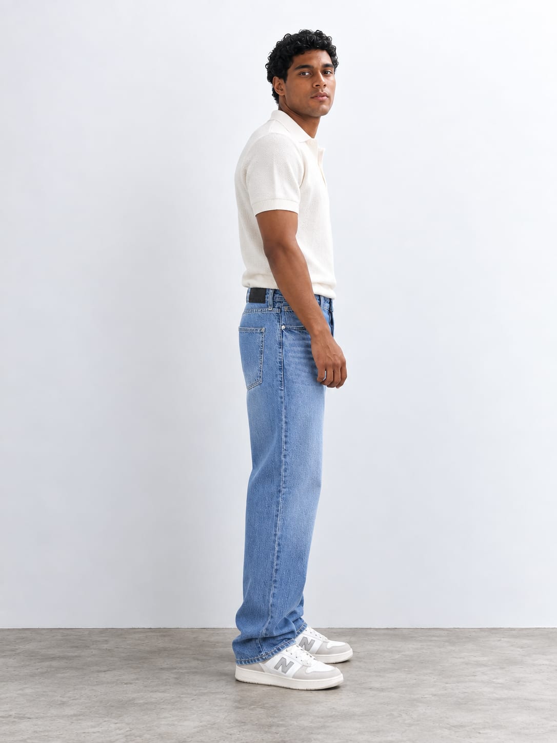 Baggy Fit Light Washed Blue Jeans Baggy CIZARO - Cizaro Jeans