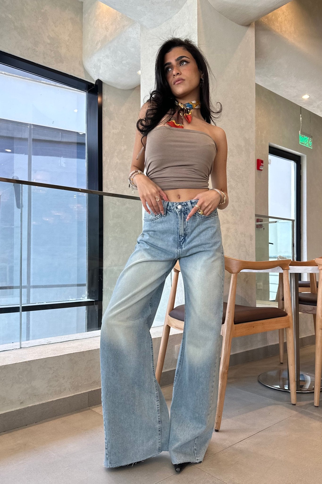 Super Baggy | High-Waist Ice Acid Blue Jeans