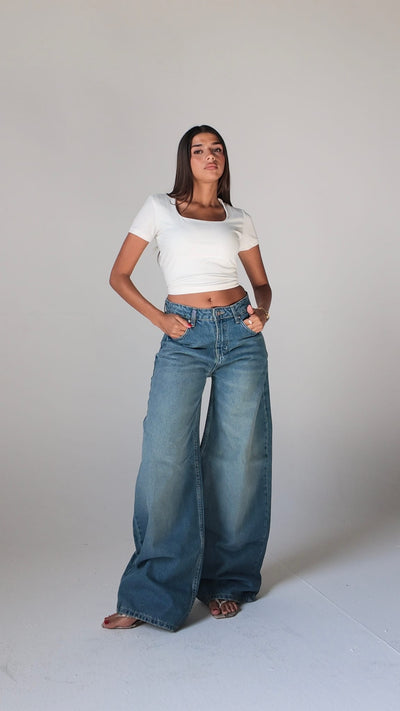 Baggy Barrel High waist Vintage blue jeans Baggy CIZARO - Cizaro Jeans