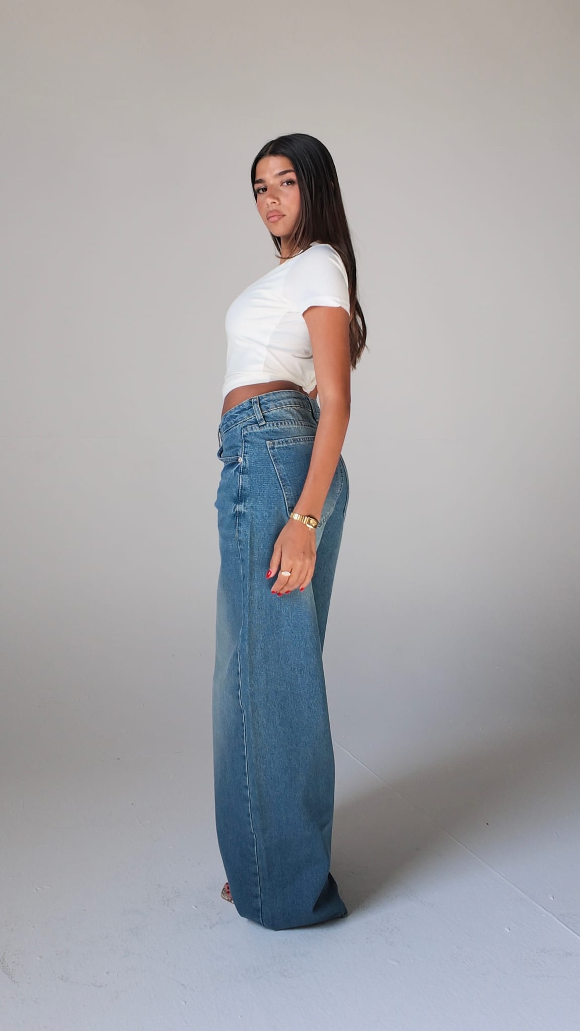Women's Baggy Barrel High-Waist Vintage Blue Jeans – Cizaro (view 4)