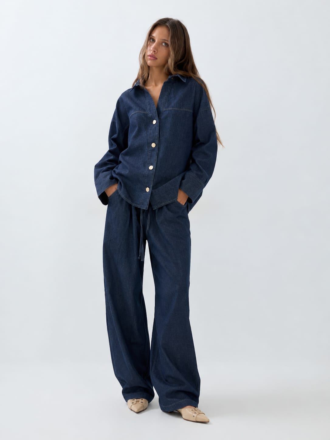 Oversized Raw Denim Shirt