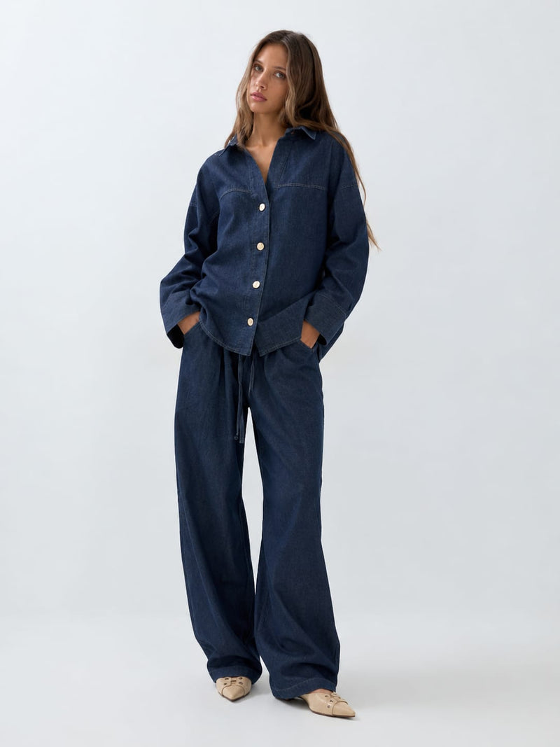 Oversized Raw Denim Shirt