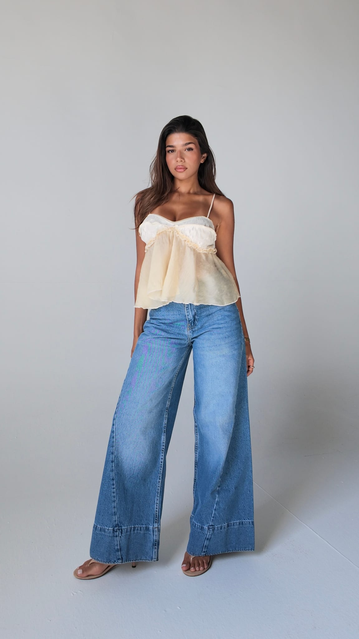 Extreme Wide-Leg High-Waist Light Vintage Blue Jeans Extreme wide-leg CIZARO - Cizaro Jeans