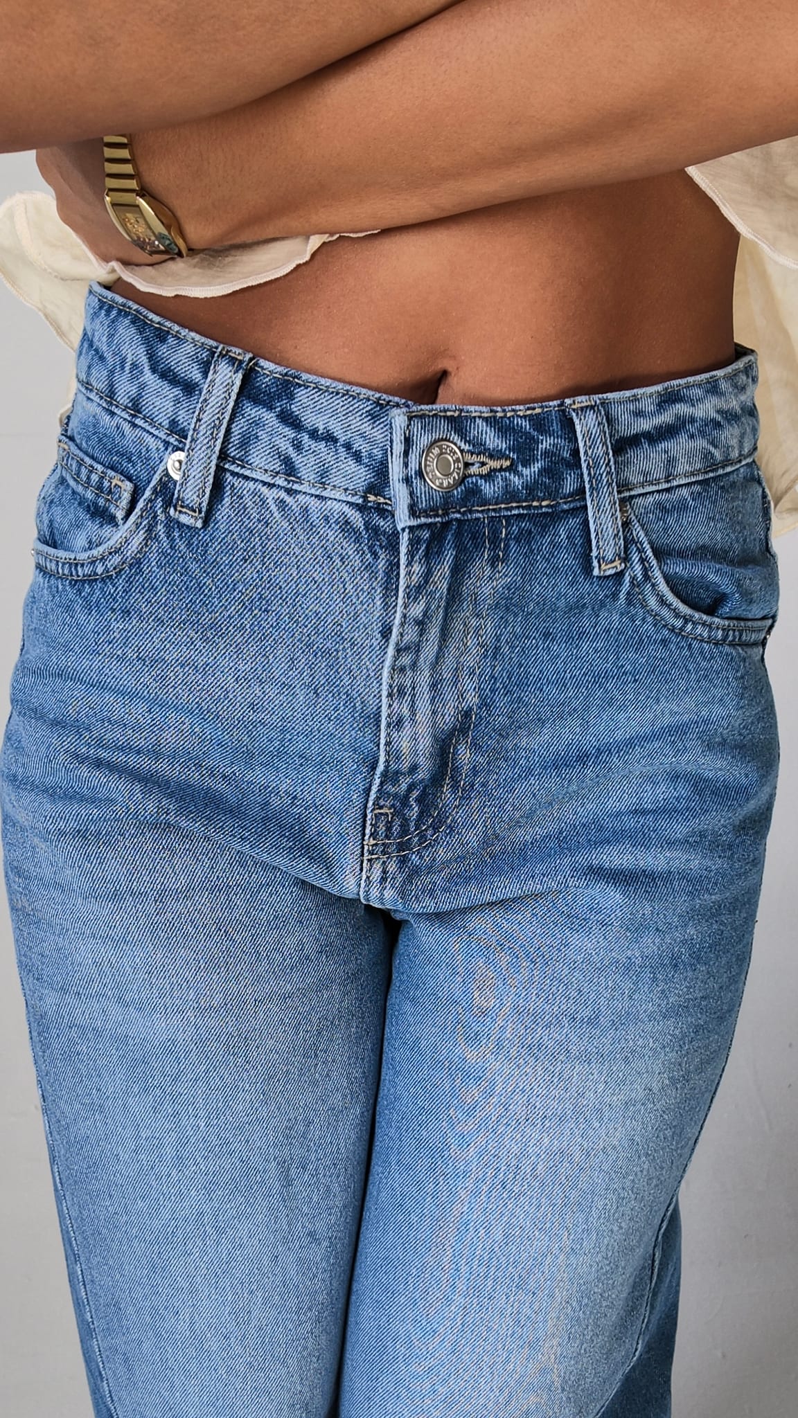 Extreme Wide-Leg High-Waist Light Vintage Blue Jeans Extreme wide-leg CIZARO - Cizaro Jeans