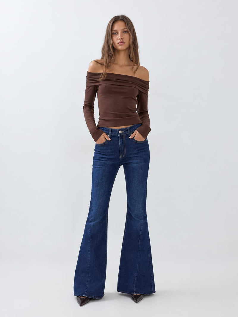Flare – High-Waist Rich Blue Jeans Flare CIZARO - Cizaro Jeans