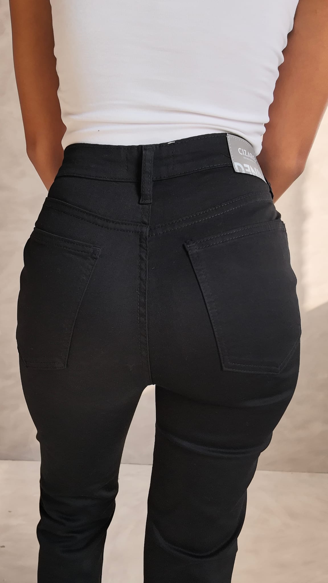 High-Waist Black Flare Jeans
