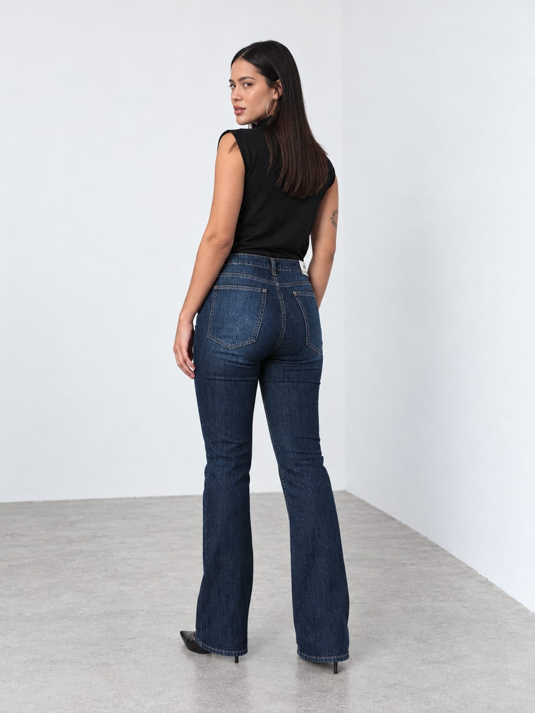 Flare High-Waist Indigo Grain Jeans Flare CIZARO - Cizaro Jeans