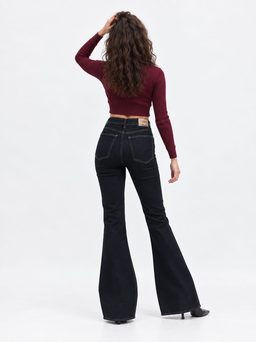 Flare Flap-Pocket High-Waist – Raw Denim Jeans Flare CIZARO - Cizaro Jeans