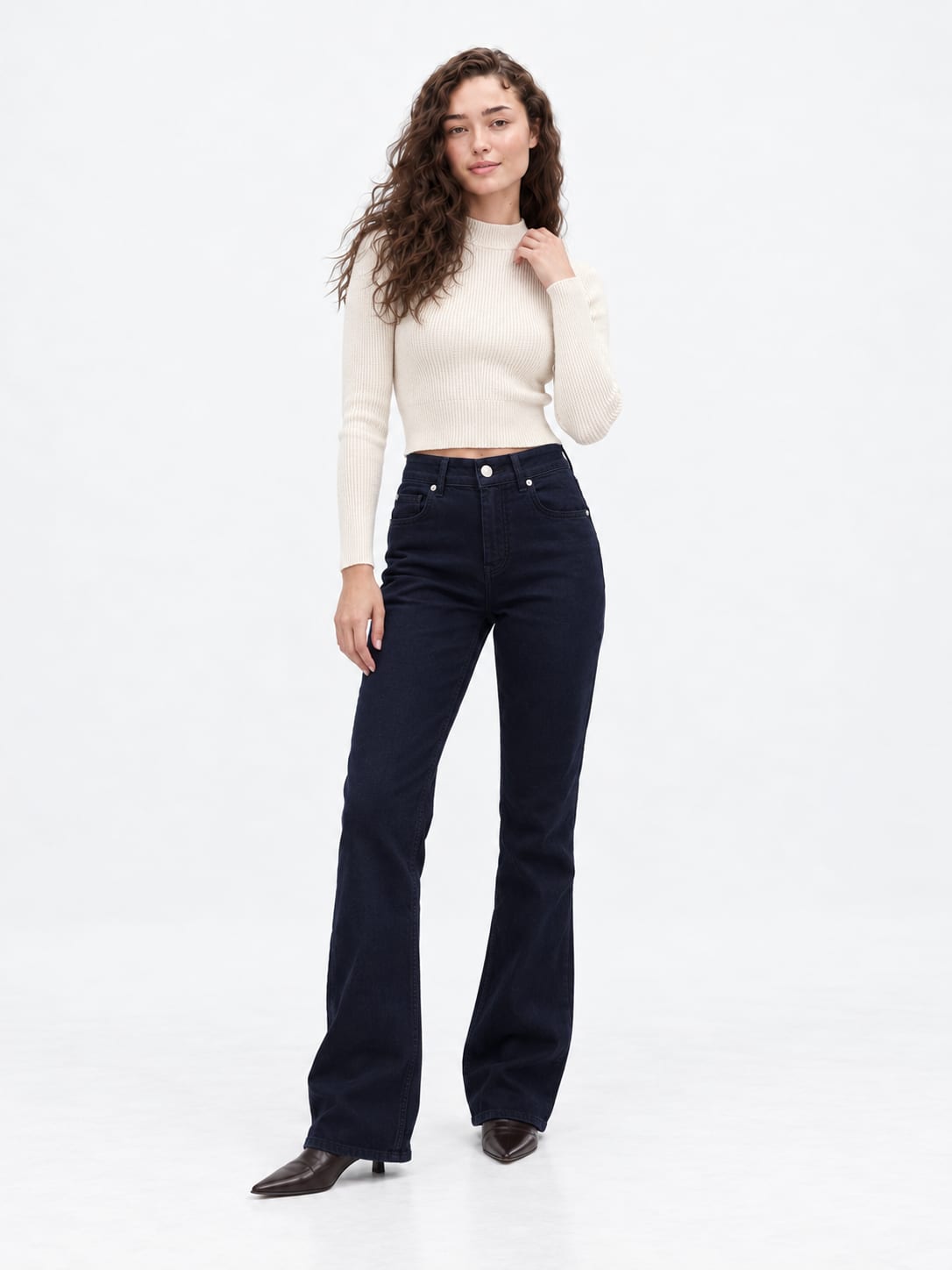 Flare High-Waist Midnight Black Jeans