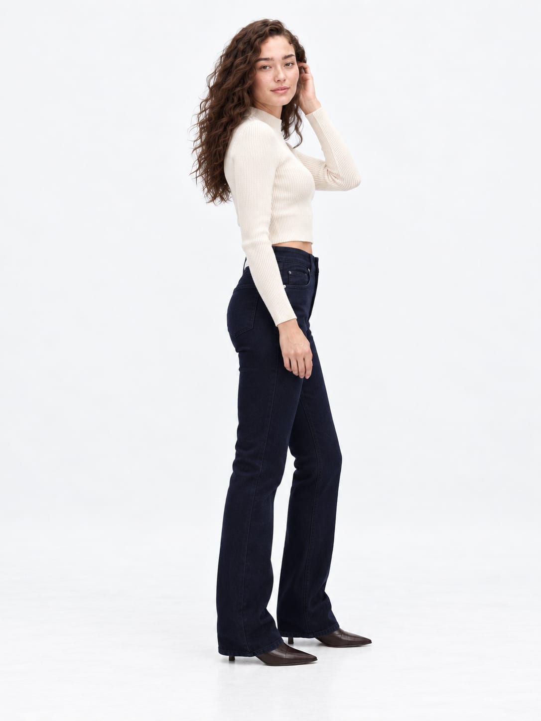 Flare High-Waist Midnight Black Jeans