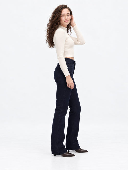 Flare High-Waist Midnight Black Jeans