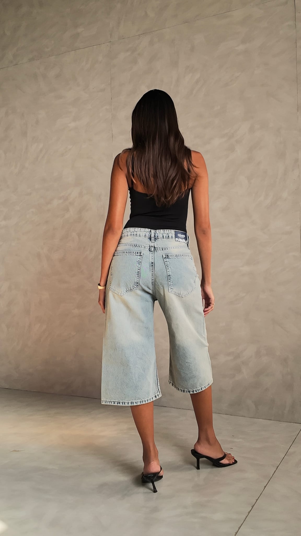 Jorts High-Waist Light Vintage Blue Denim Shorts Jorts CIZARO - Cizaro Jeans