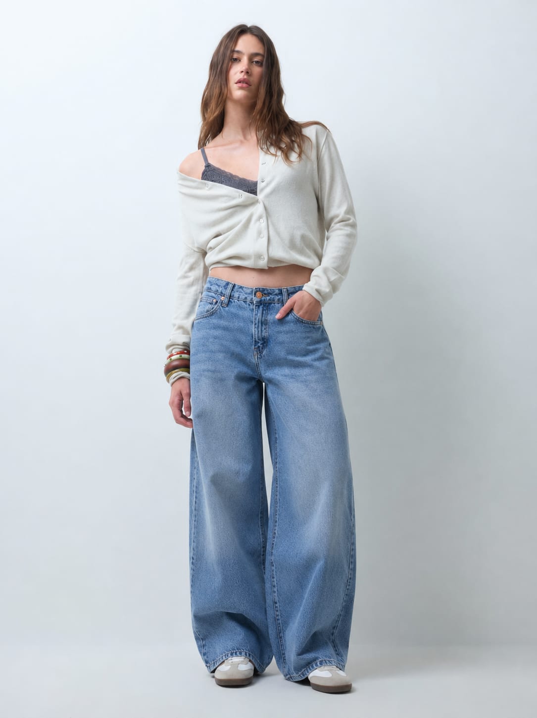 Loose Baggy High Waist Light Vintage Blue Jeans