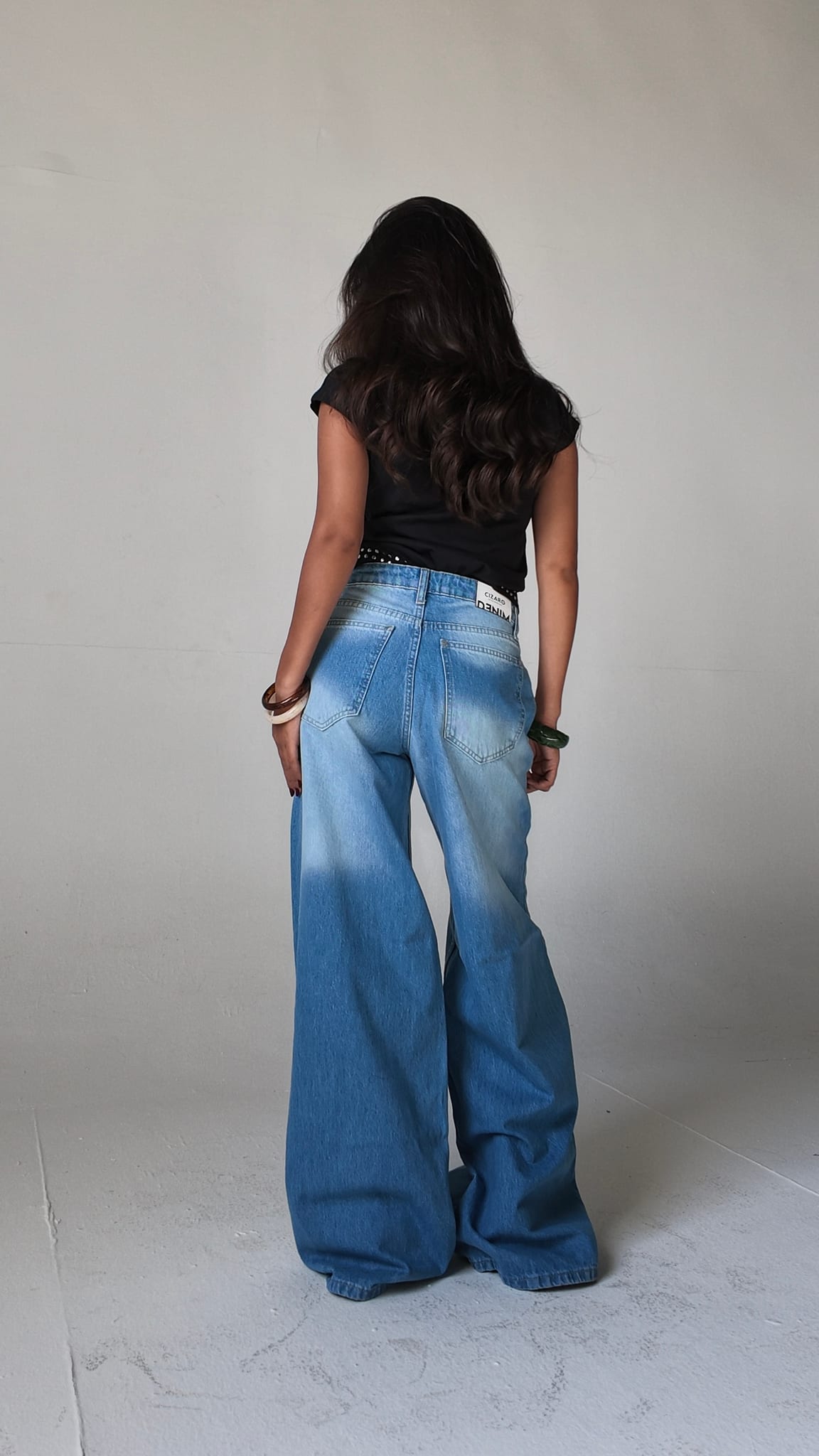 Loose baggy high-waist light vintage blue jeans Baggy CIZARO - Cizaro Jeans