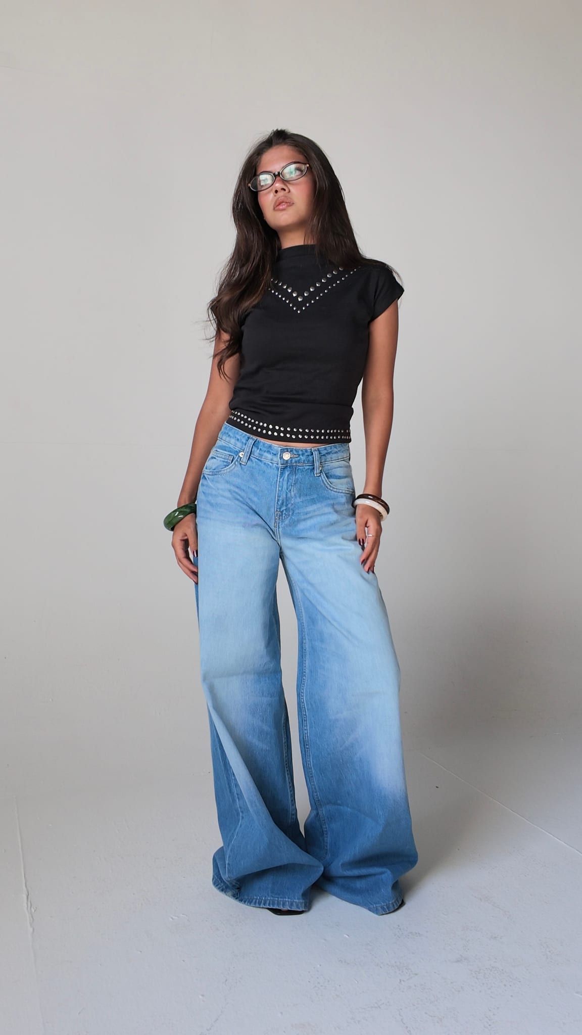 Loose baggy high-waist light vintage blue jeans Baggy CIZARO - Cizaro Jeans