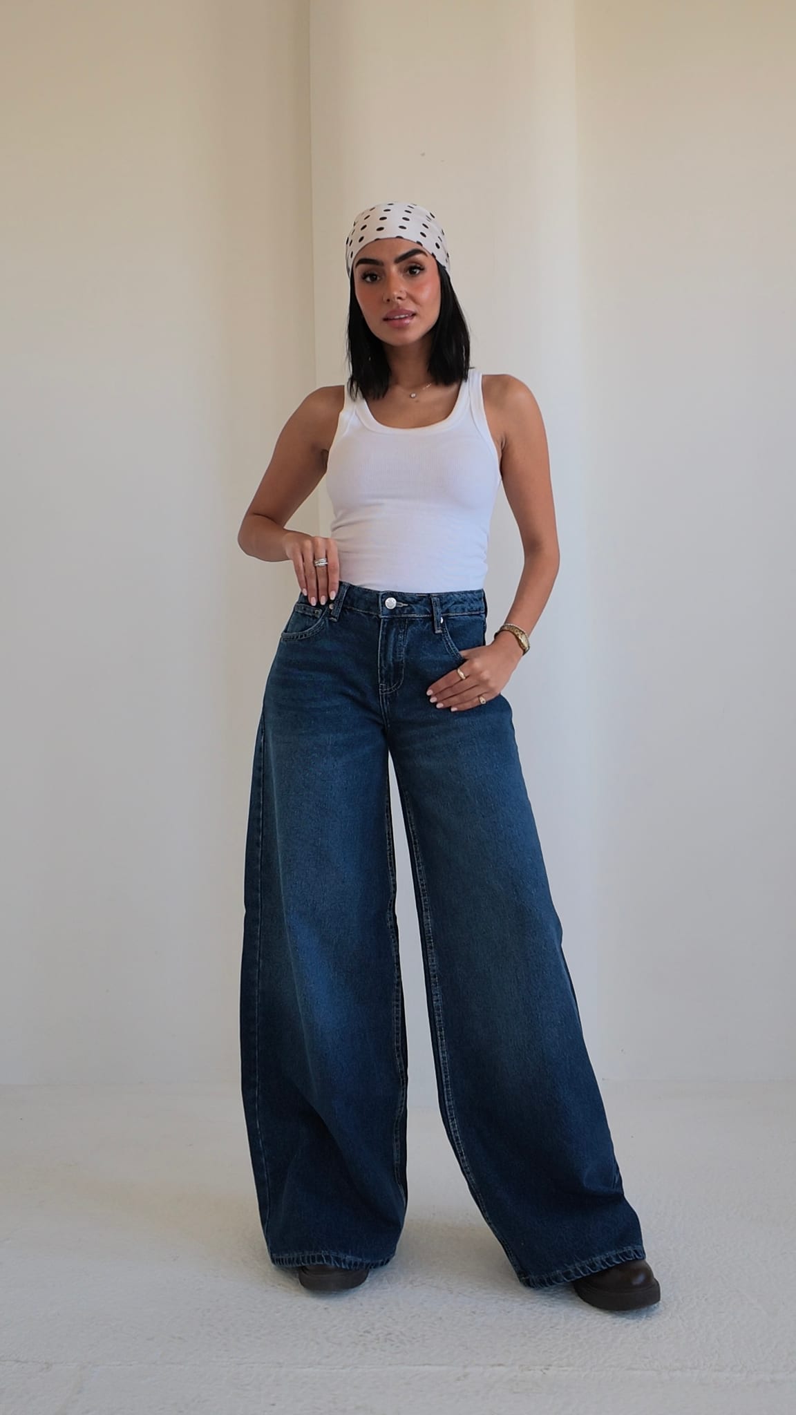 Loose Baggy – Mid Rise Deep Ocean Blue Jeans
