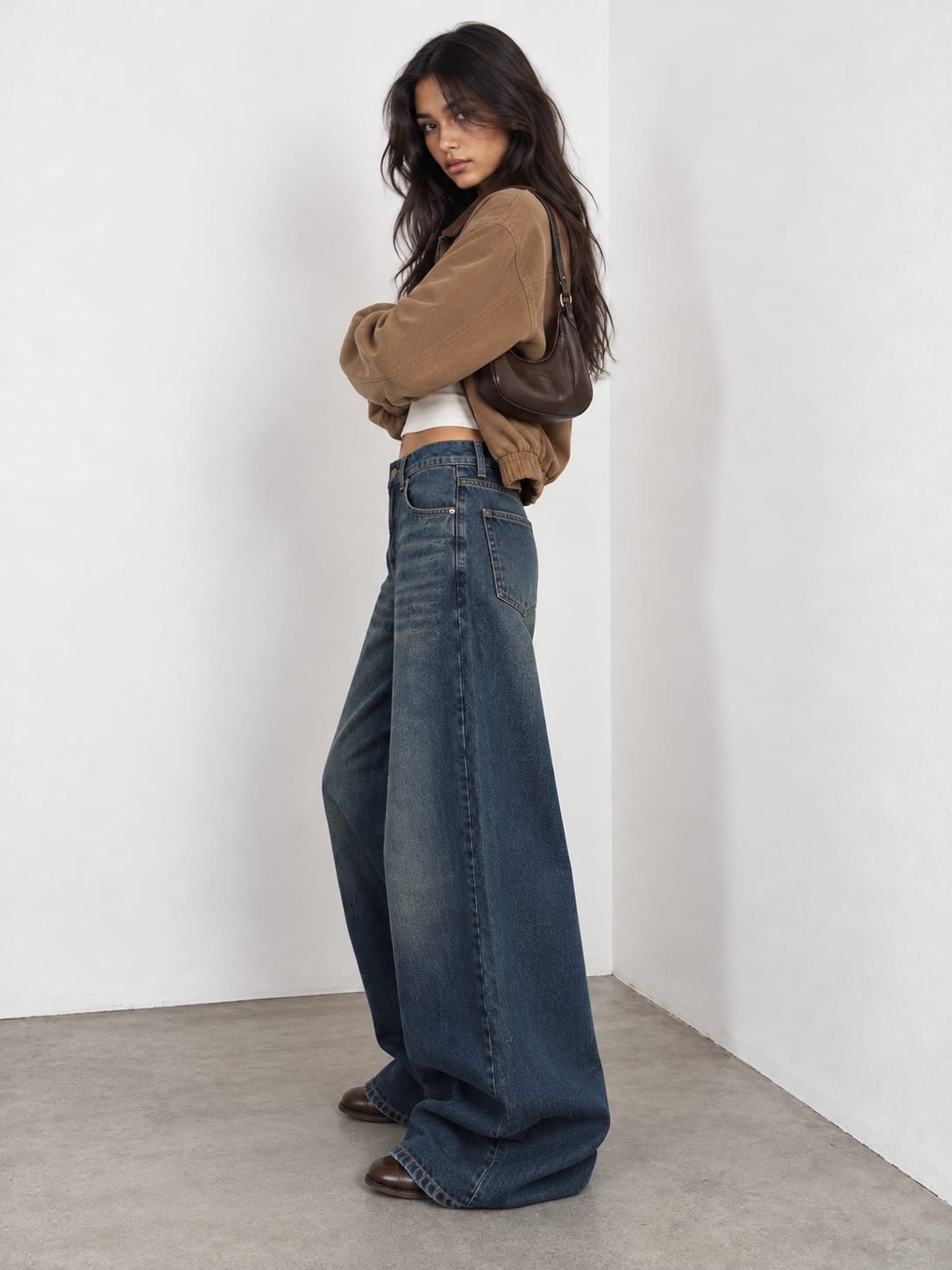 Loose Baggy High-Waist Deep Ocean Blue Jeans Loose Baggy CIZARO - Cizaro Jeans