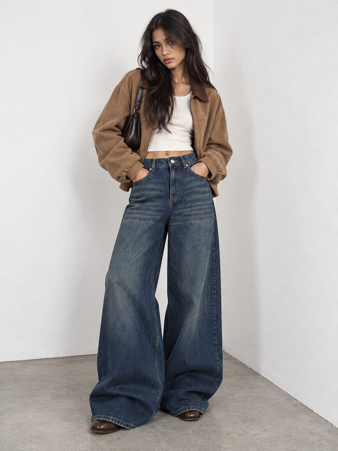 Loose Baggy High-Waist Deep Ocean Blue Jeans Loose Baggy CIZARO - Cizaro Jeans