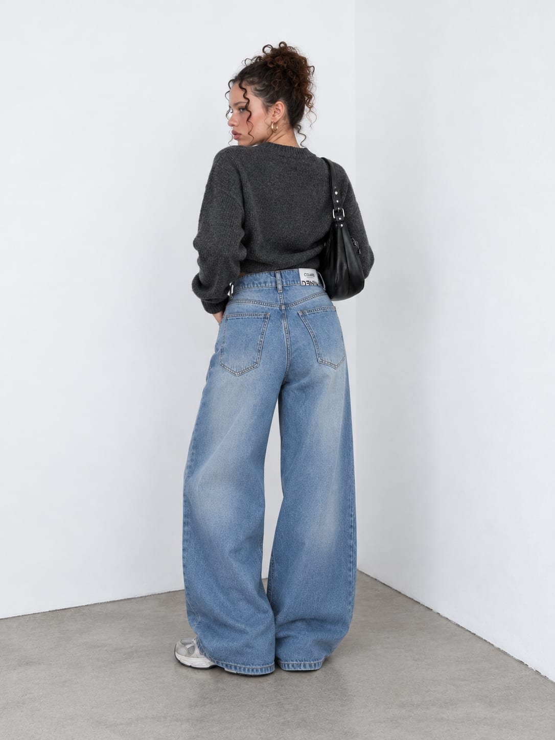 Loose Baggy High-Waist Powder Blue Jeans