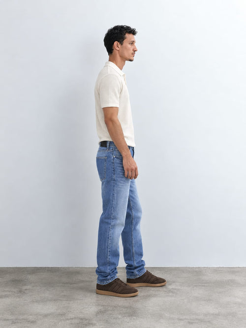 Relaxed Fit Mid Vibrant Blue Jeans Relaxed Fit CIZARO - Cizaro Jeans