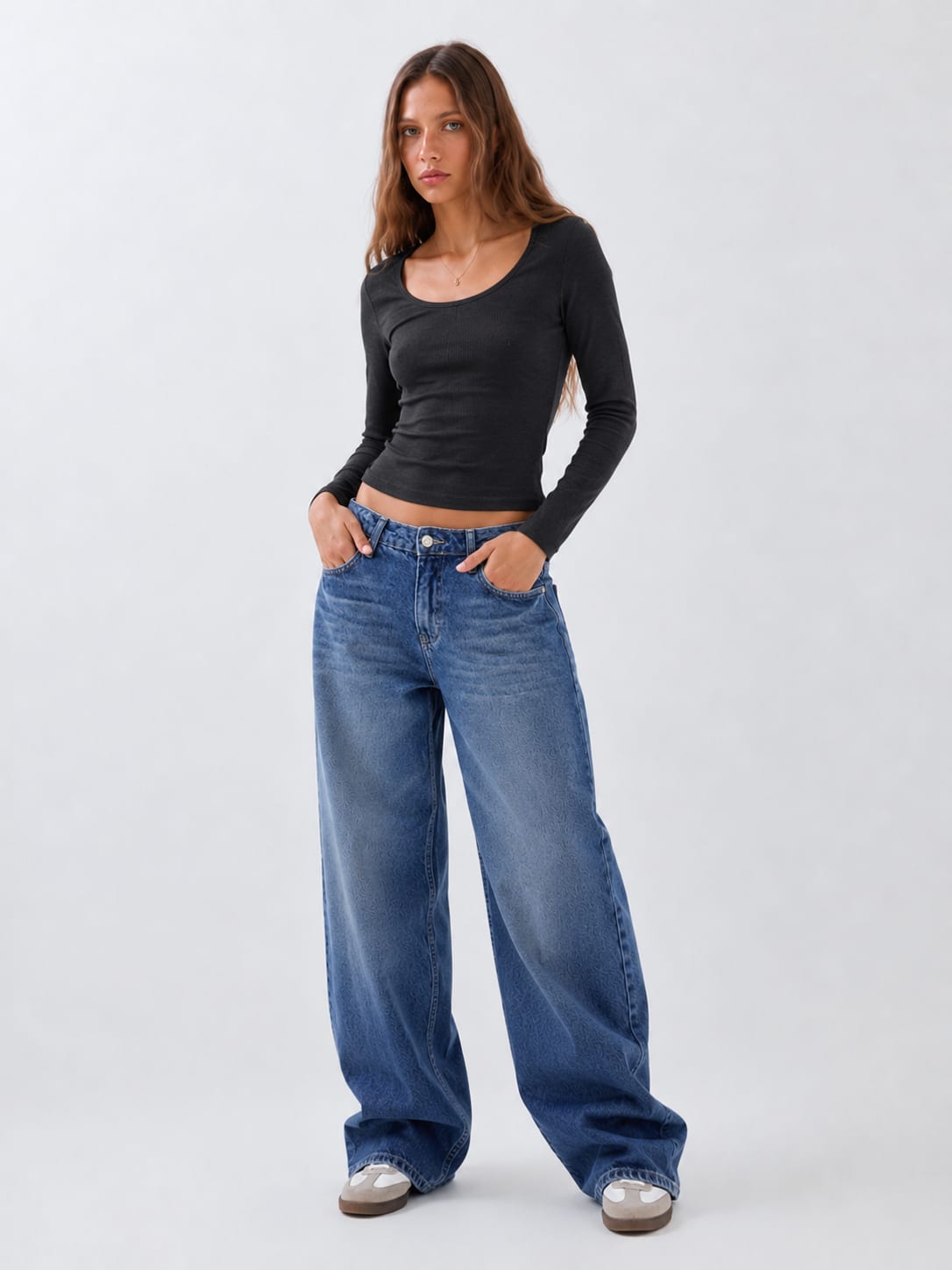 Super Baggy Low-Waist Mid Vintage Blue Jeans