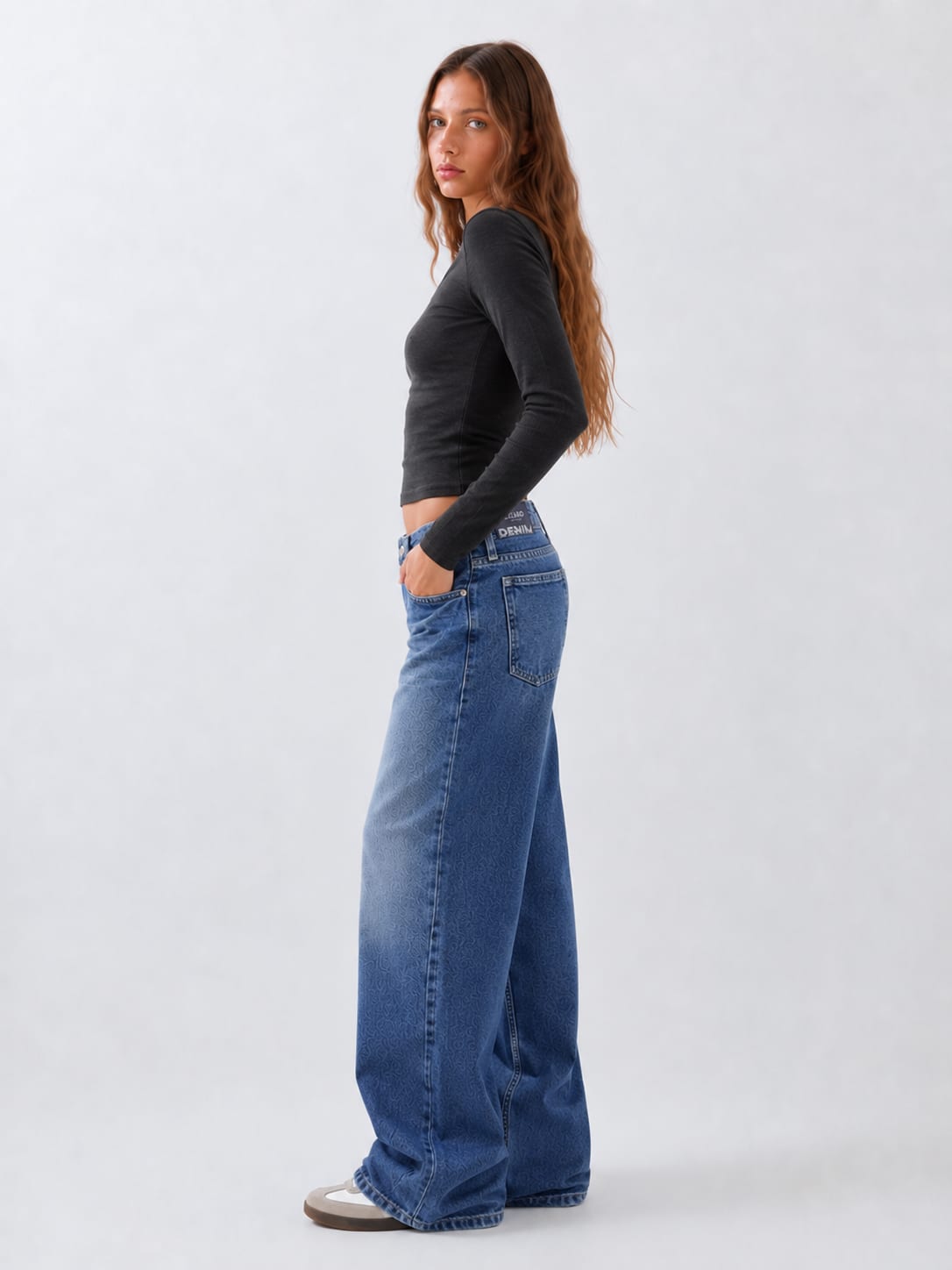 Super Baggy Low-Waist Mid Vintage Blue Jeans