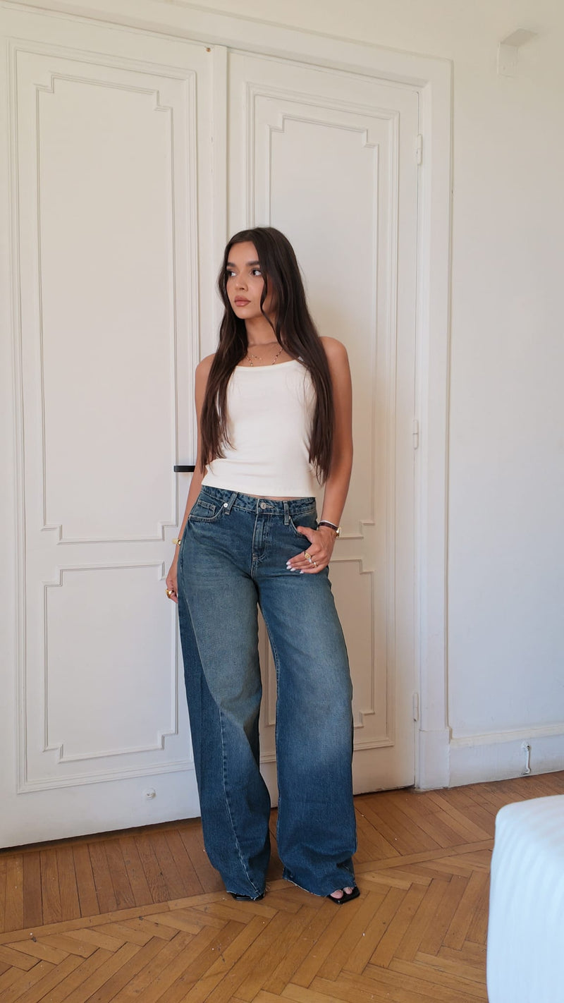 Super Baggy High-Waist Vintage Ocean Blue Jeans Super baggy CIZARO - Cizaro Jeans