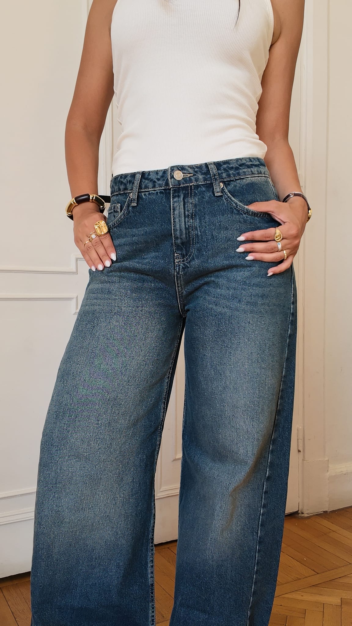 Super Baggy High-Waist Vintage Ocean Blue Jeans