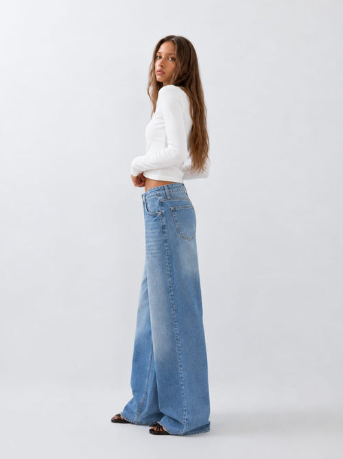 Super Baggy High Waist Light Wash Blue Jeans