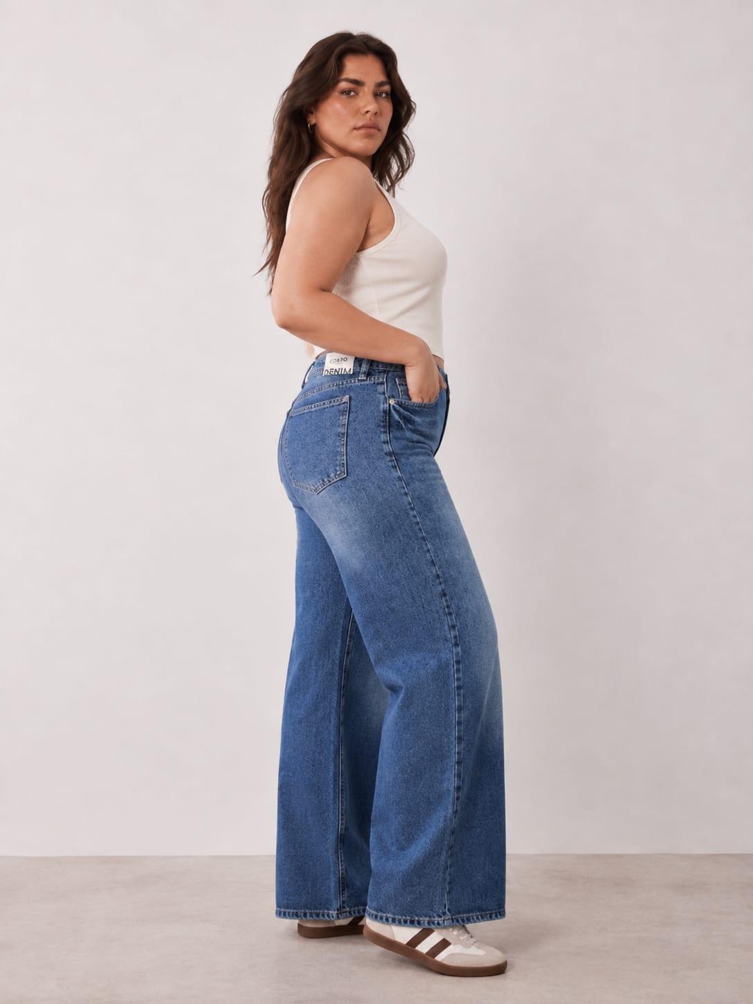 Super Baggy High-Waist Mid Vintage Blue Jeans
