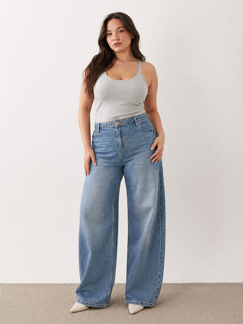 Super Baggy High-Waist Light Vintage Blue Jeans