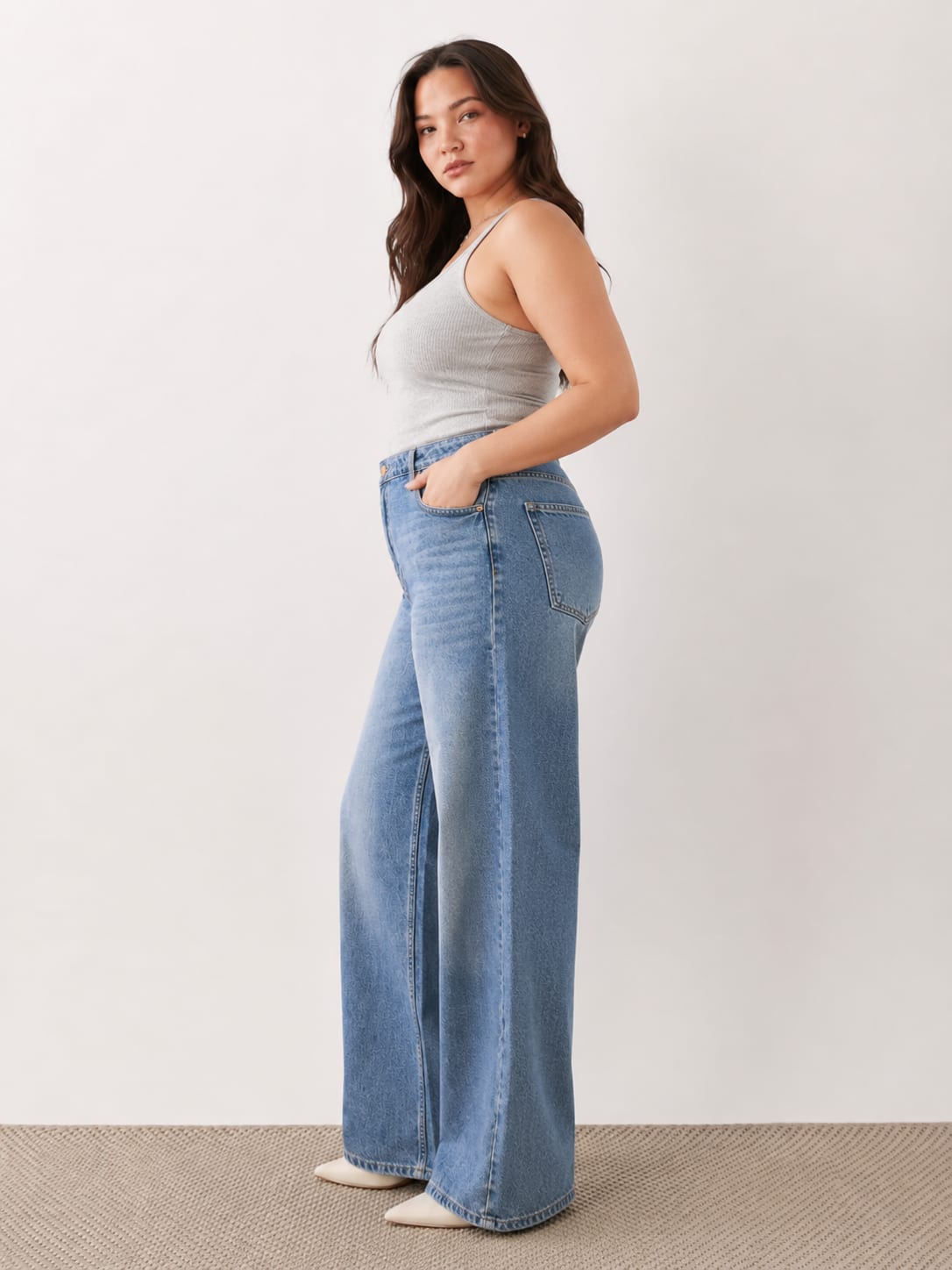 Super Baggy High-Waist Light Vintage Blue Jeans