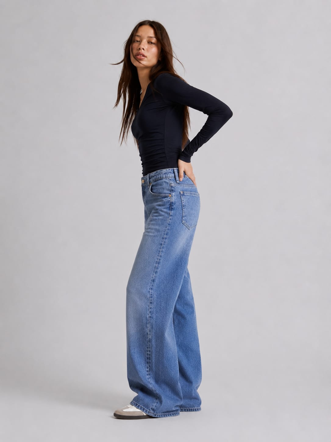 Super Baggy – High-Waist Light Vintage Blue Jeans Super baggy CIZARO - Cizaro Jeans