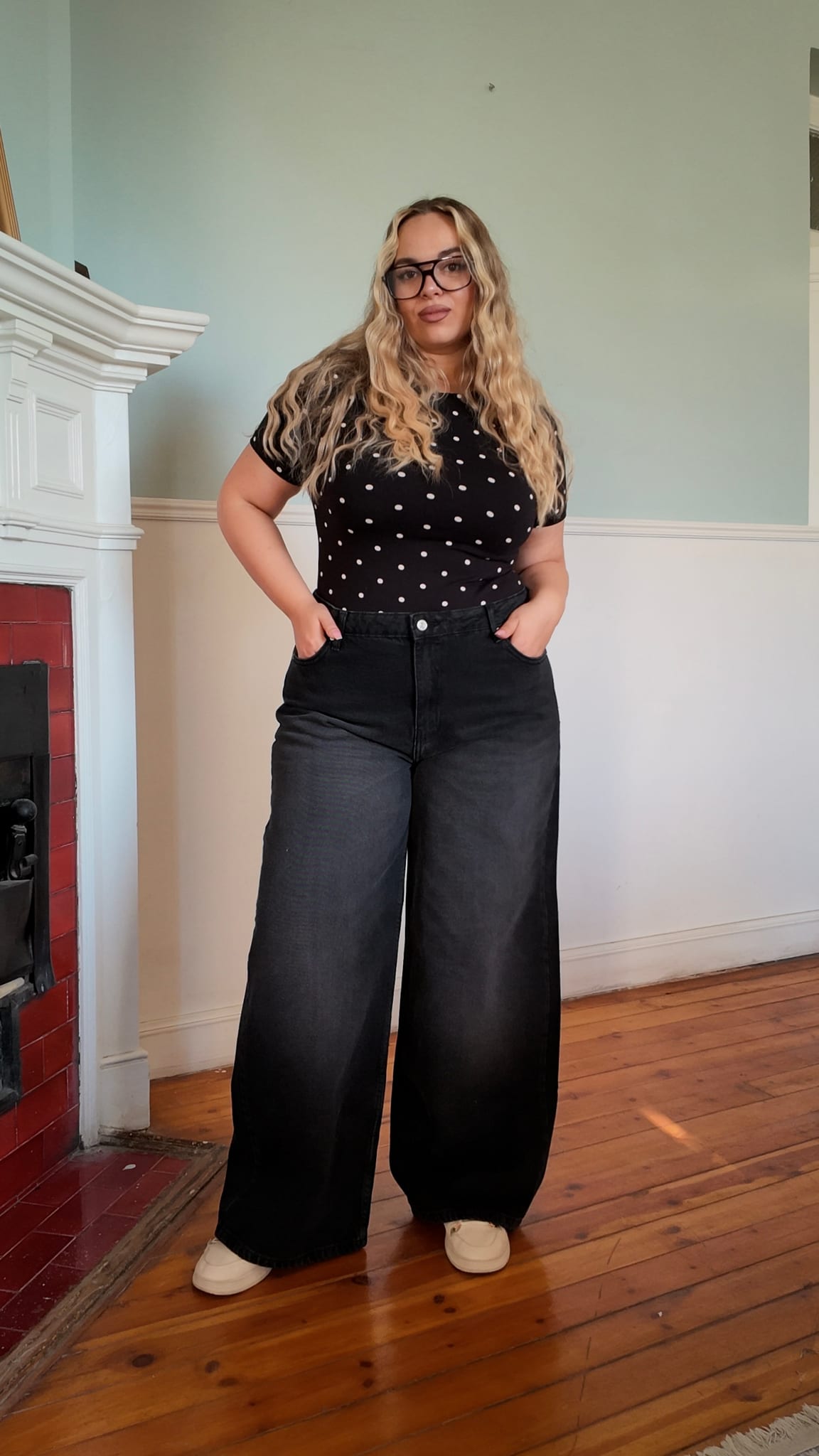 Super Baggy High-Waist Washed Black Jeans
