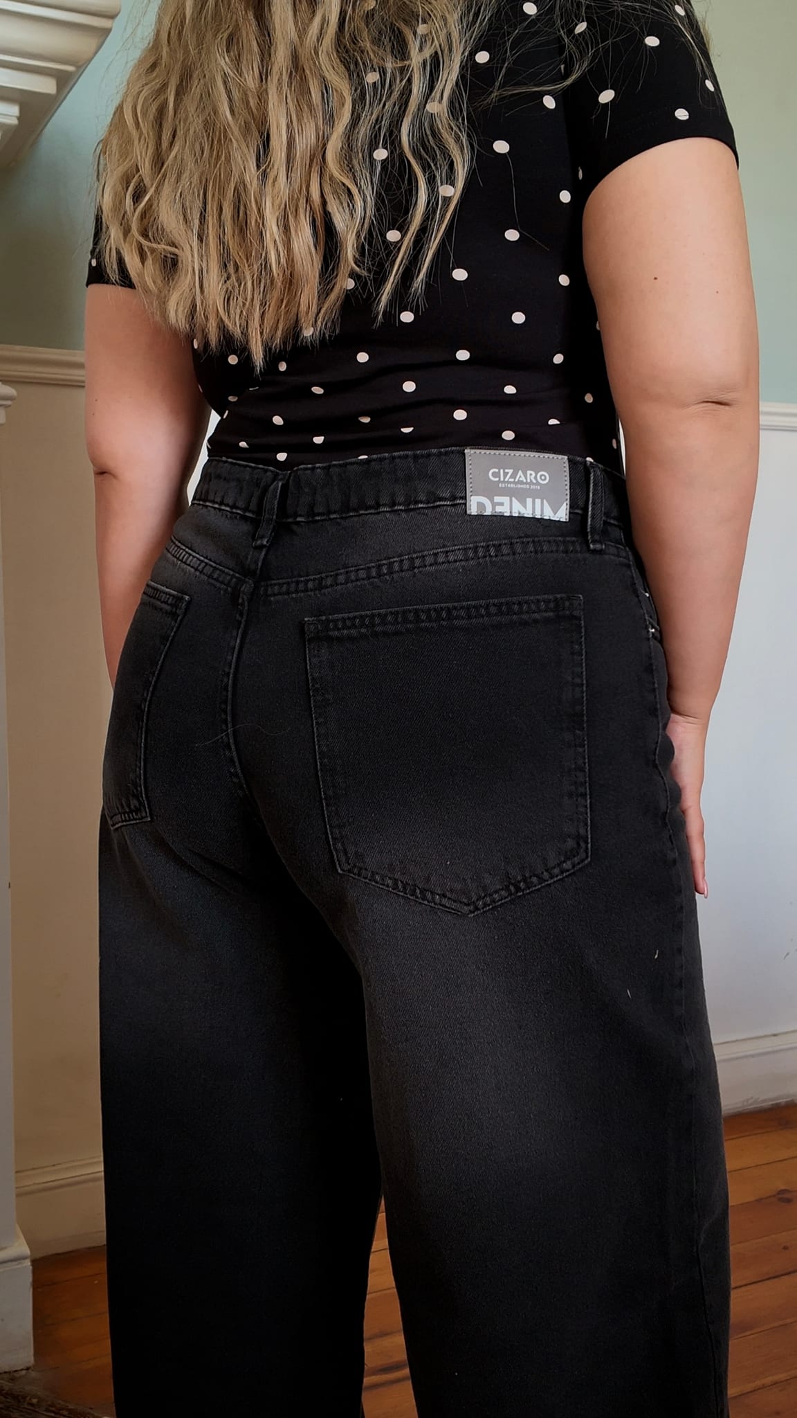 Super Baggy High-Waist Washed Black Jeans