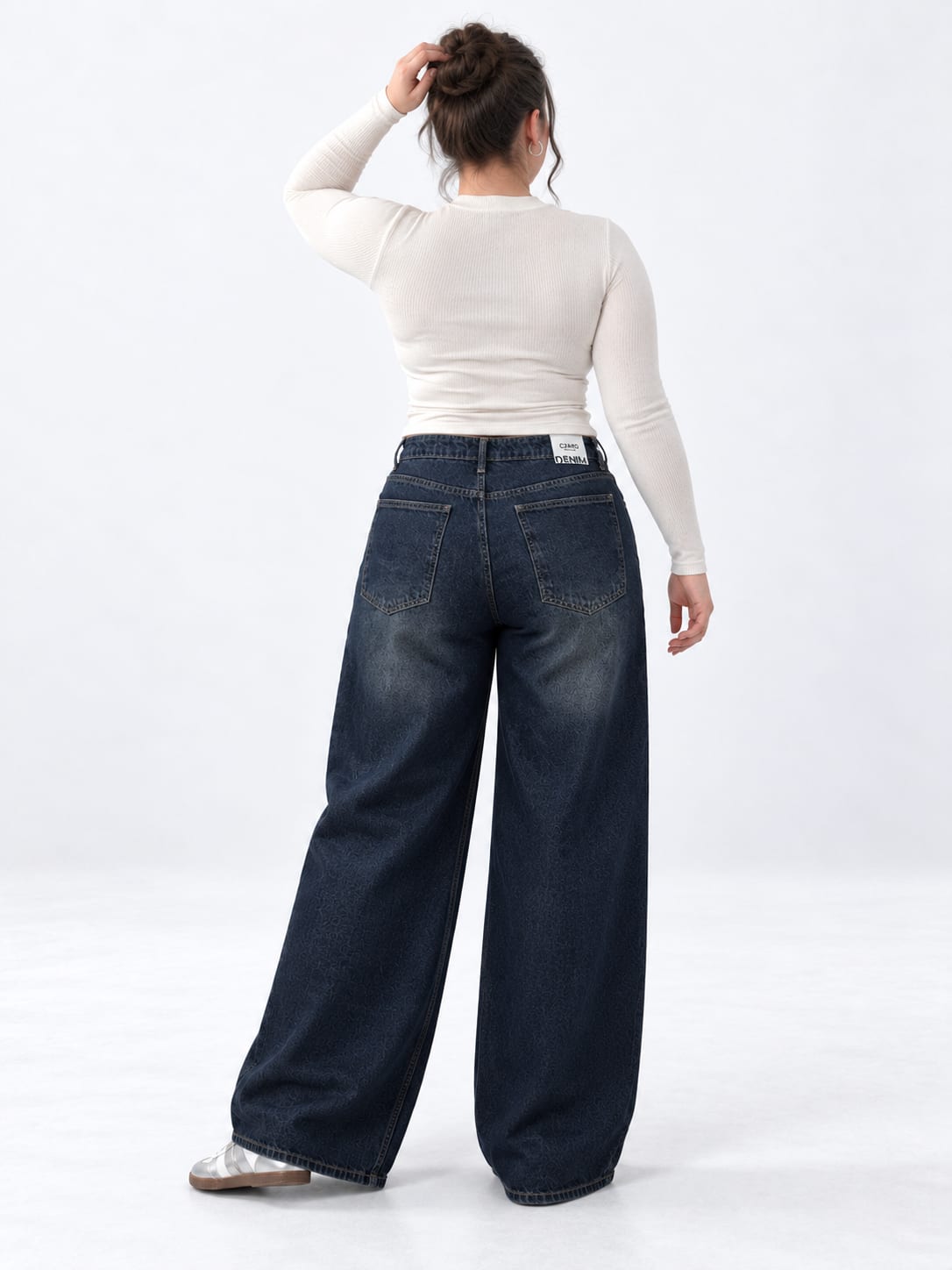 Curvy Super Baggy – High Waist Dark Vintage Blue Jeans Super Baggy - Curvy fit CIZARO - Cizaro Jeans