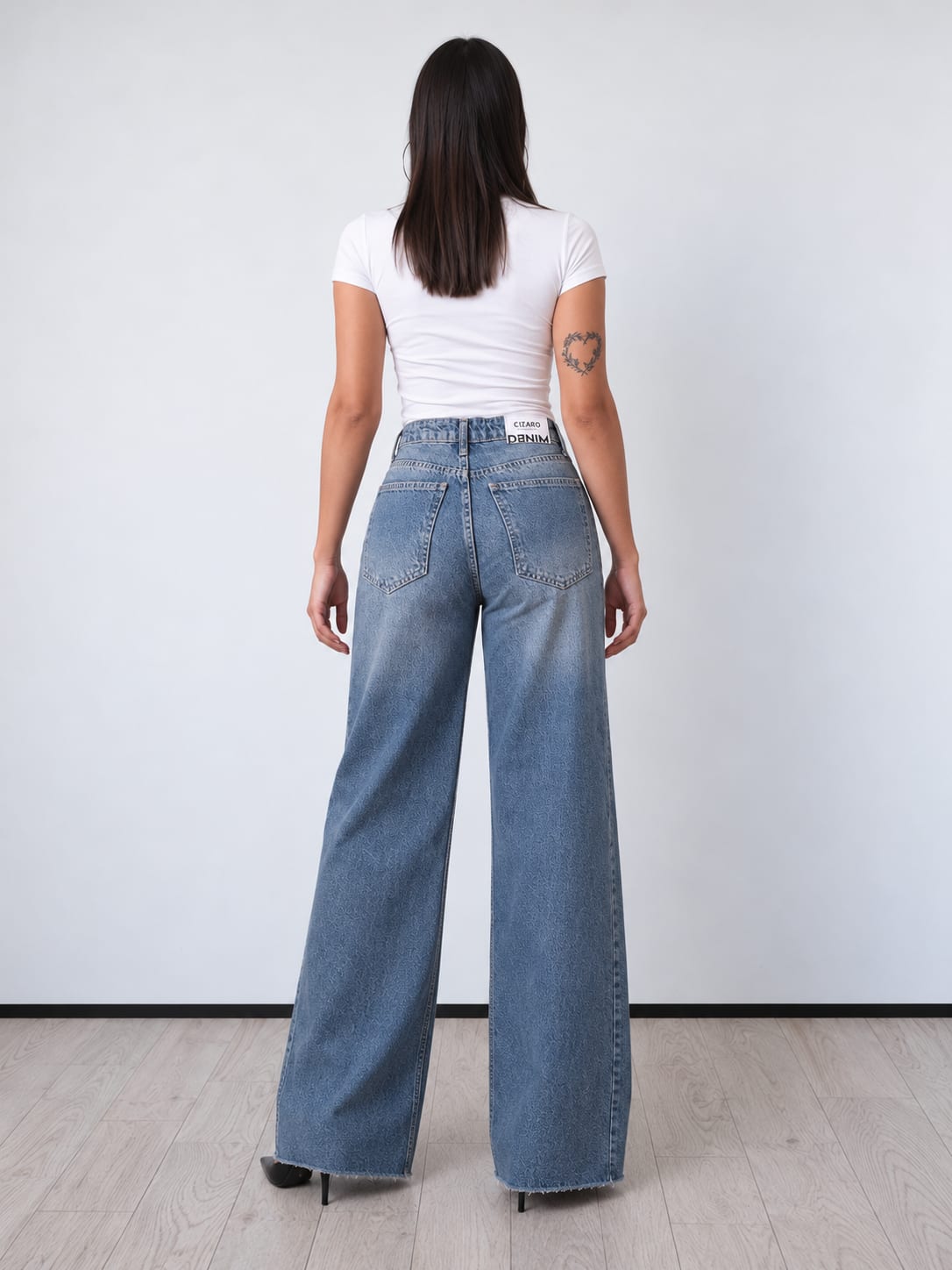 Super Baggy – High-Waist Raw-Hem Mid Vintage Blue Jeans Super Baggy CIZARO - Cizaro Jeans