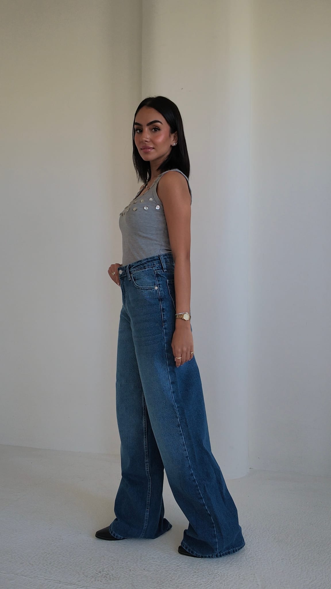 Super Baggy – High Waist Ocean Blue Jeans