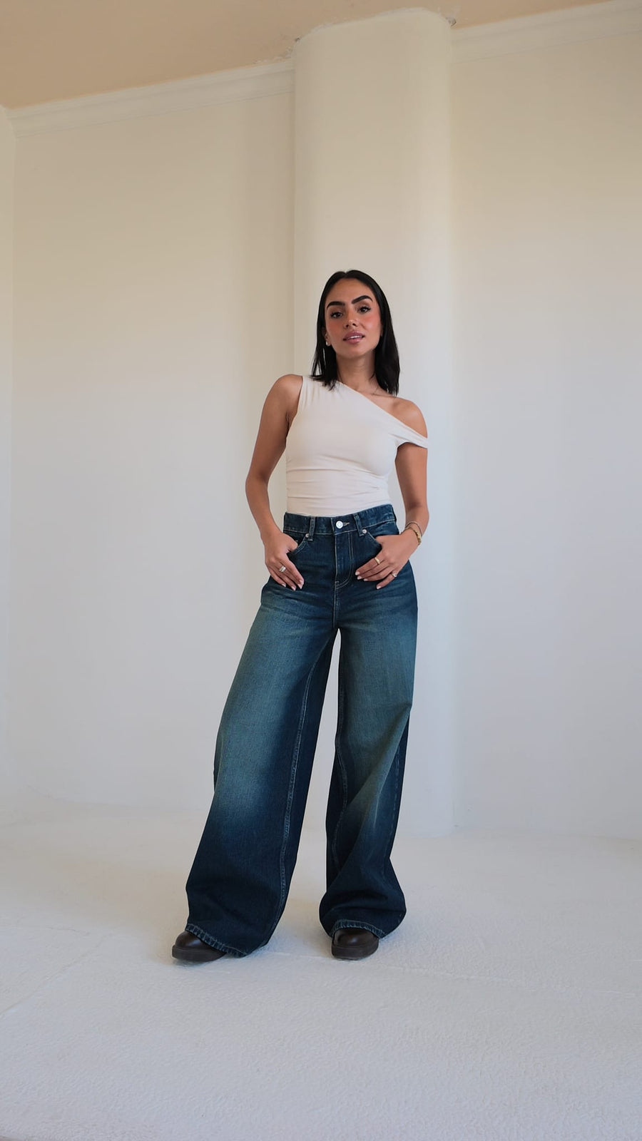 Super Baggy High-Waist Midnight Vintage Green Jeans